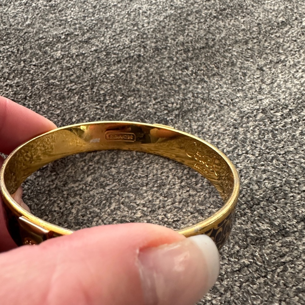 Coach Black and Gold Women's Bangle Bracelet - Picture 5 of 7